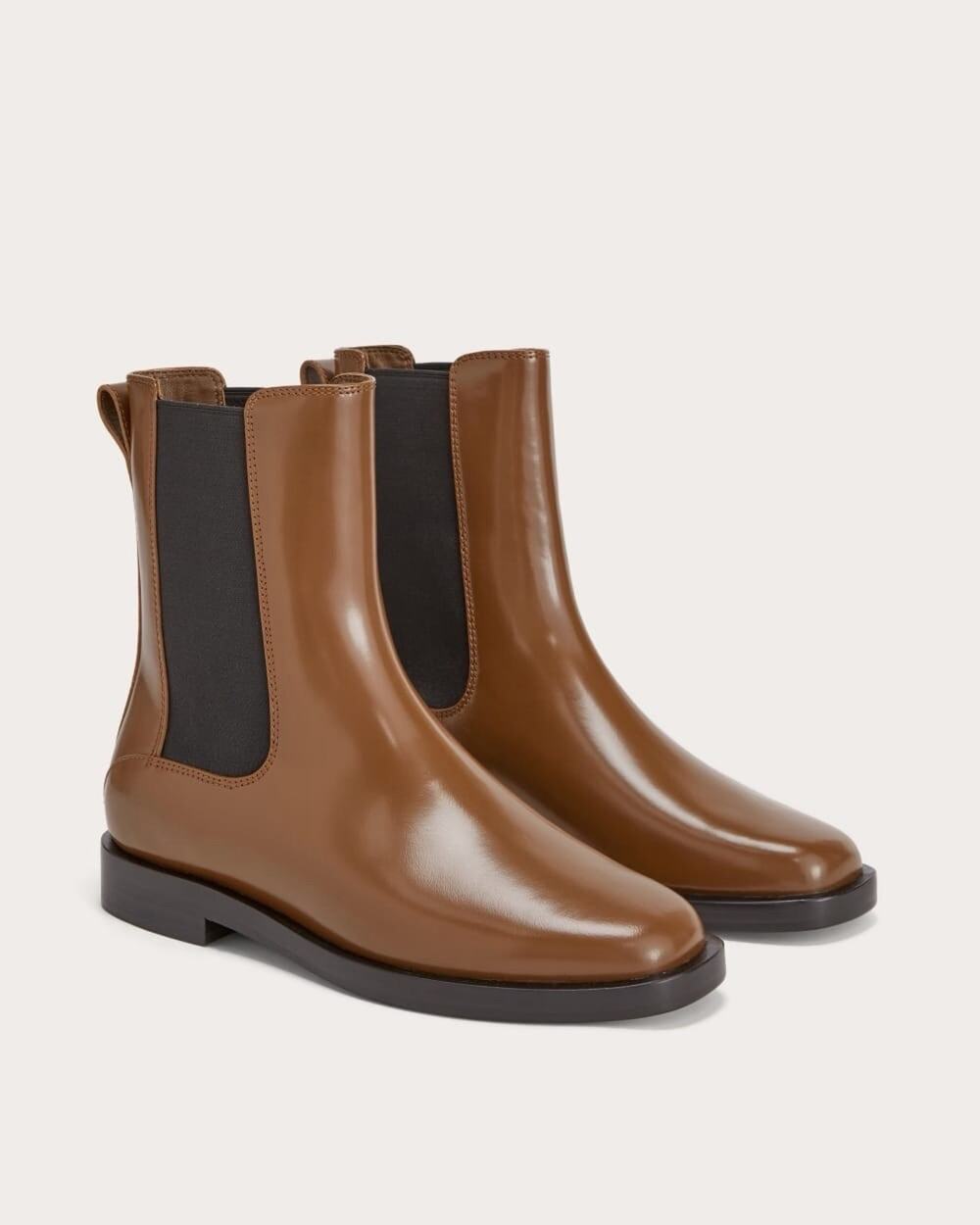 NEW Everlane The Chelsea Boot Rum Brown Leather Pull On Boots Size 9